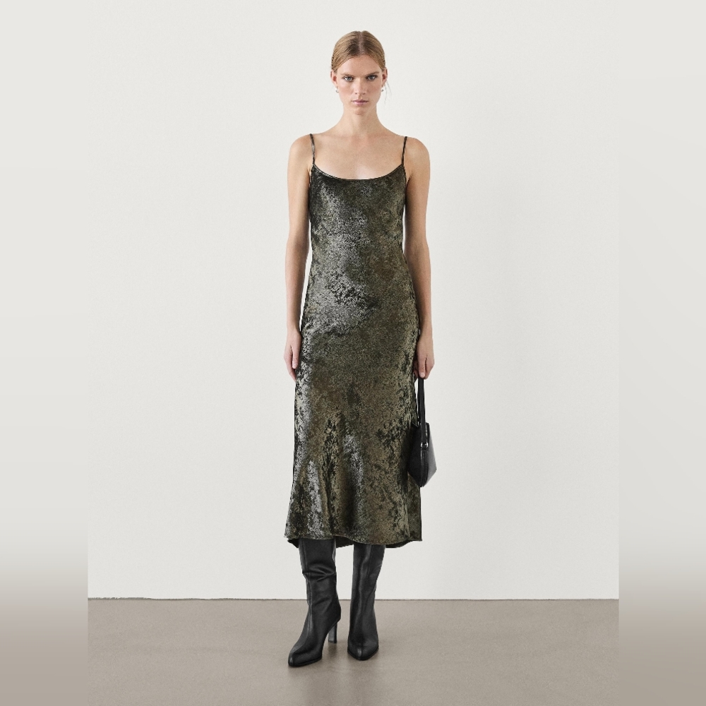 Massimo Dutti Slip Dress with Spaghetti Straps